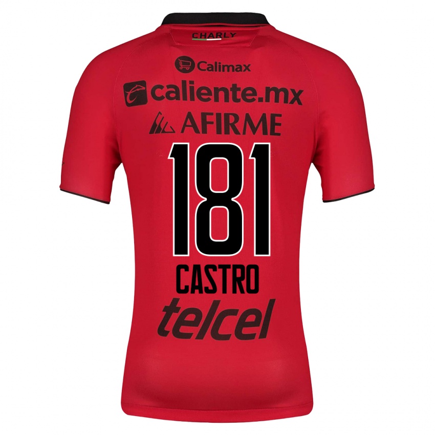 Hombre Camiseta José Castro #181 Rojo 1ª Equipación 2023/24 La Camisa Argentina