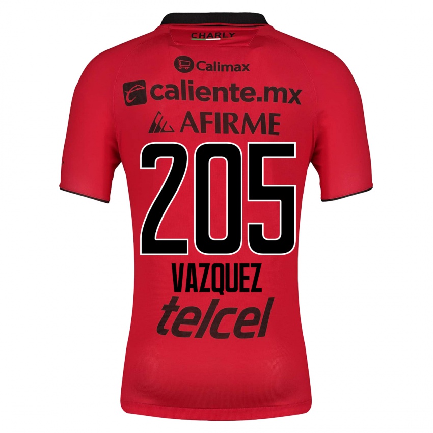 Hombre Camiseta Aldair Vázquez #205 Rojo 1ª Equipación 2023/24 La Camisa Argentina