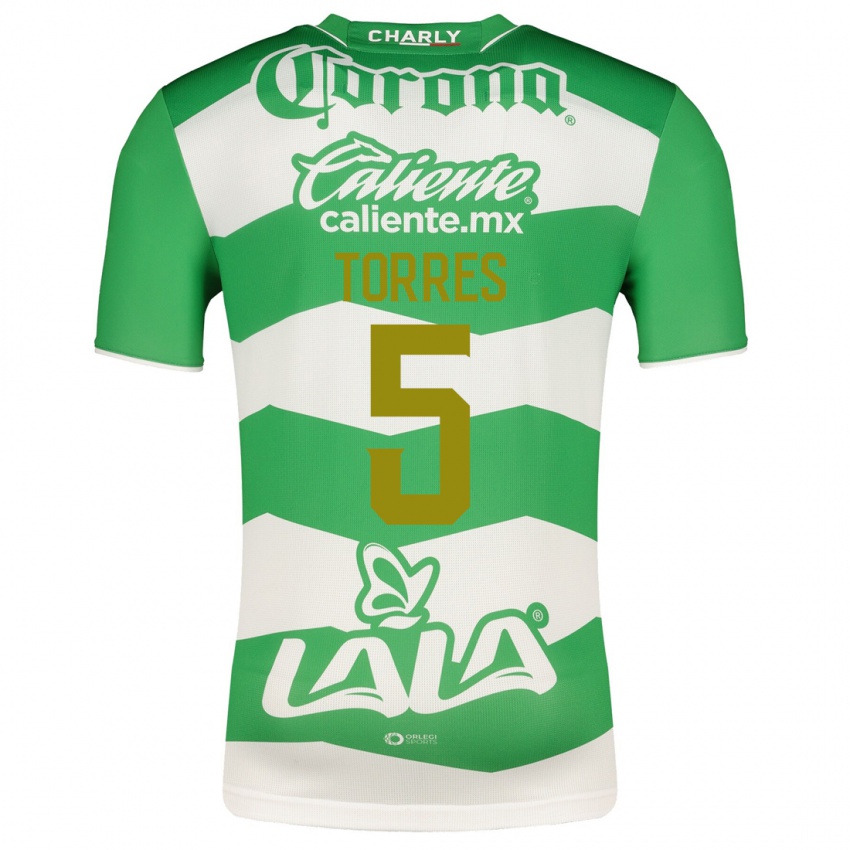 Hombre Camiseta Felix Torres #5 Verde 1ª Equipación 2023/24 La Camisa Argentina