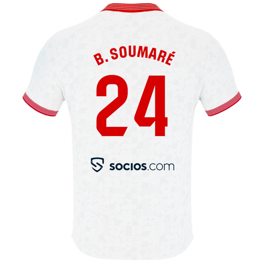 Hombre Camiseta Boubakary Soumare #24 Blanco 1ª Equipación 2023/24 La Camisa Argentina