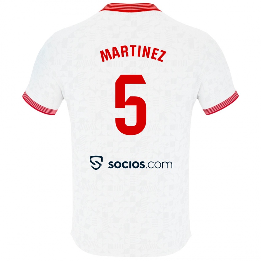 Hombre Camiseta Sergio Martínez #5 Blanco 1ª Equipación 2023/24 La Camisa Argentina