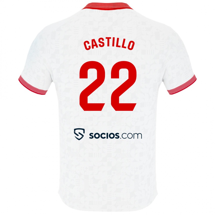 Hombre Camiseta José Castillo #22 Blanco 1ª Equipación 2023/24 La Camisa Argentina