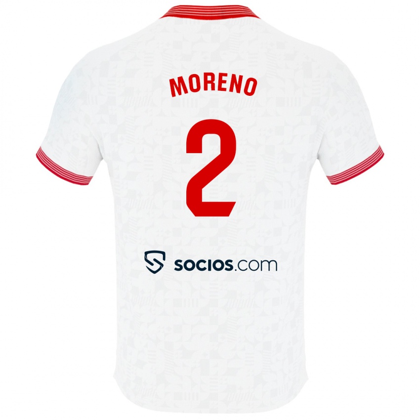 Hombre Camiseta Jorge Moreno #2 Blanco 1ª Equipación 2023/24 La Camisa Argentina