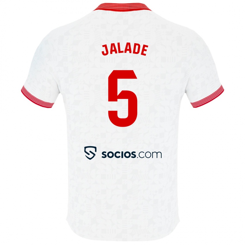 Hombre Camiseta Robert Jalade #5 Blanco 1ª Equipación 2023/24 La Camisa Argentina