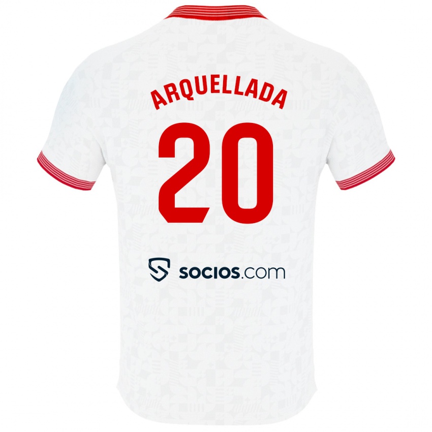Hombre Camiseta Álvaro Arquellada #20 Blanco 1ª Equipación 2023/24 La Camisa Argentina