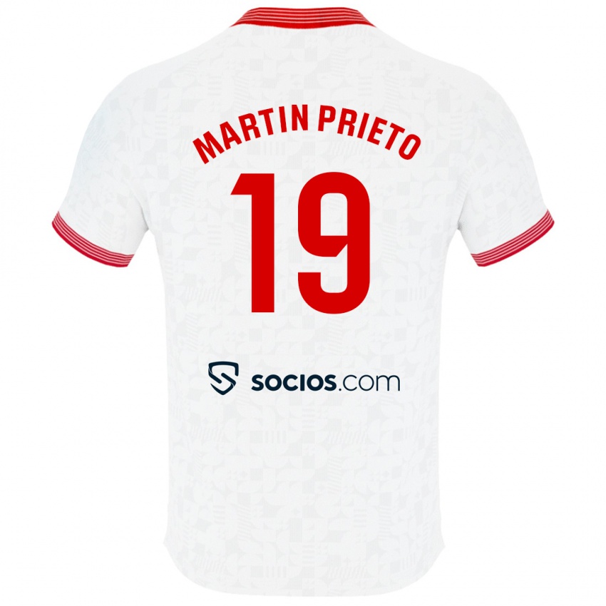 Hombre Camiseta Cristina Martín-Prieto Gutiérrez #19 Blanco 1ª Equipación 2023/24 La Camisa Argentina