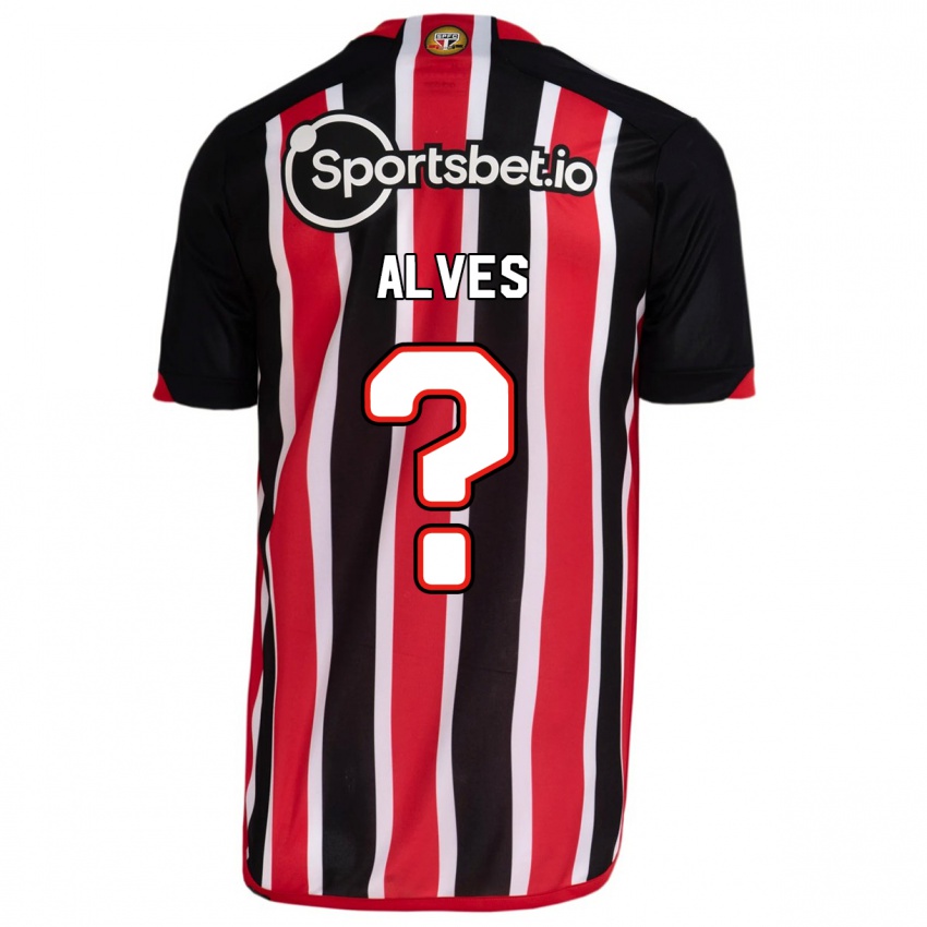 Hombre Camiseta Matheus Alves #0 Azul Rojo 2ª Equipación 2023/24 La Camisa Argentina