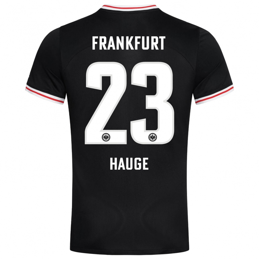 Hombre Camiseta Jens Petter Hauge #23 Negro 2ª Equipación 2023/24 La Camisa Argentina