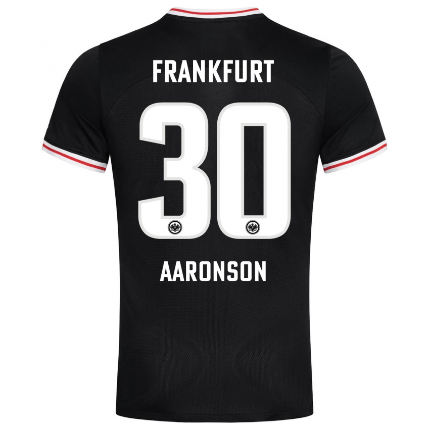 Hombre Camiseta Paxten Aaronson #30 Negro 2ª Equipación 2023/24 La Camisa Argentina