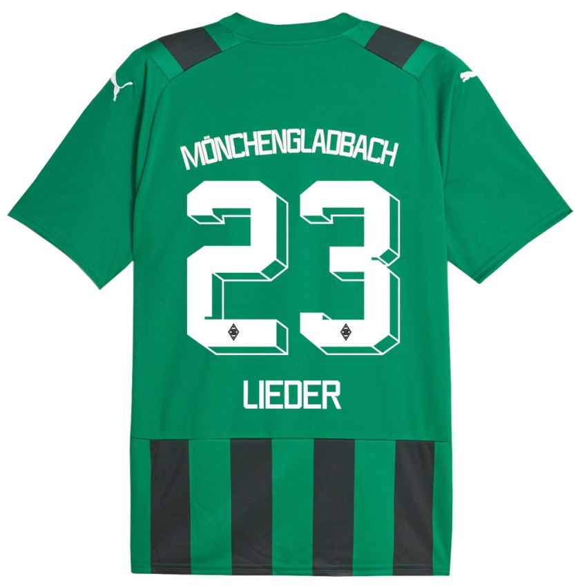 Hombre Camiseta Michel Lieder #23 Verde Negro 2ª Equipación 2023/24 La Camisa Argentina