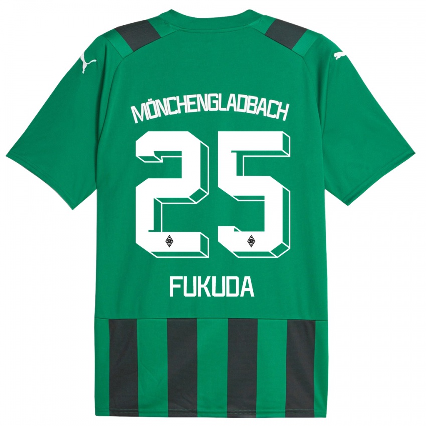 Hombre Camiseta Shio Fukuda #25 Verde Negro 2ª Equipación 2023/24 La Camisa Argentina