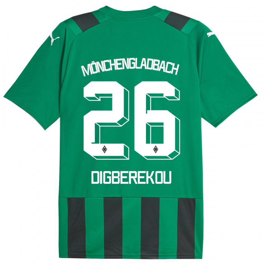 Hombre Camiseta Ibrahim Digberekou #26 Verde Negro 2ª Equipación 2023/24 La Camisa Argentina