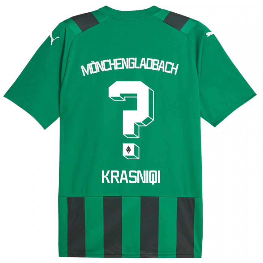 Hombre Camiseta Engjell Krasniqi #0 Verde Negro 2ª Equipación 2023/24 La Camisa Argentina