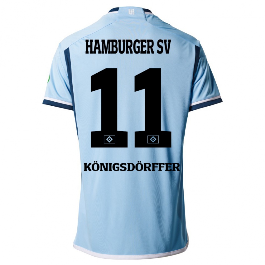 Hombre Camiseta Ransford Königsdörffer #11 Azul 2ª Equipación 2023/24 La Camisa Argentina