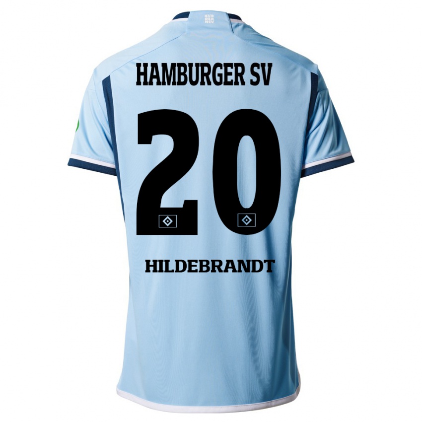 Hombre Camiseta Tjark Hildebrandt #20 Azul 2ª Equipación 2023/24 La Camisa Argentina