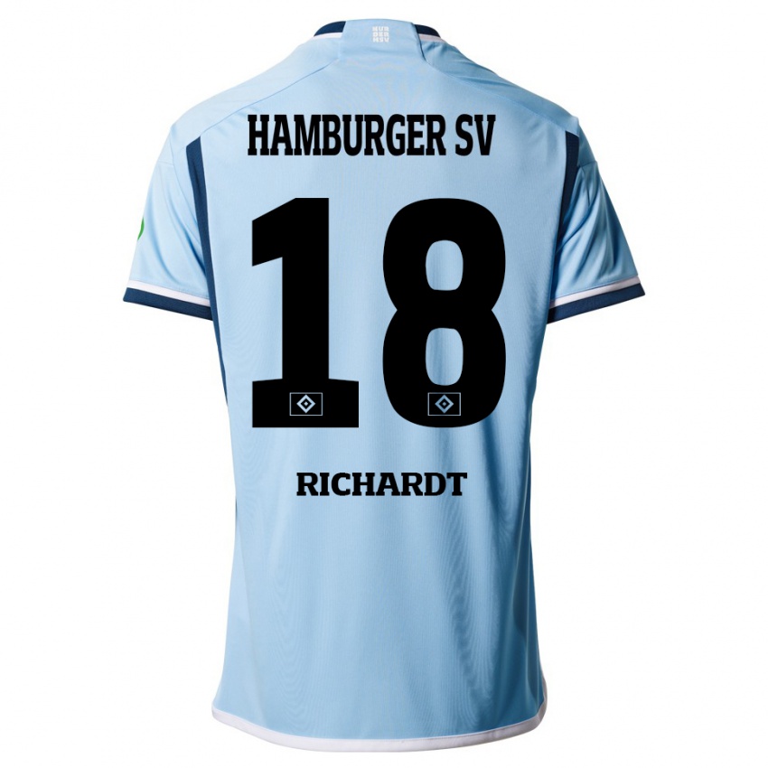 Hombre Camiseta Dayo Richardt #18 Azul 2ª Equipación 2023/24 La Camisa Argentina
