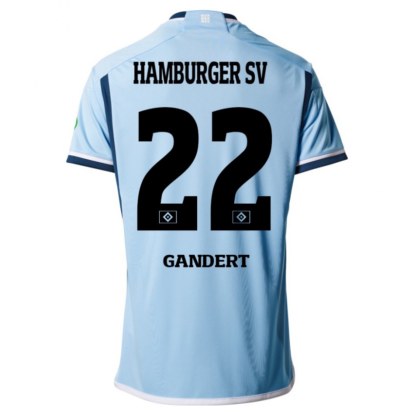 Hombre Camiseta Jeremy Gandert #22 Azul 2ª Equipación 2023/24 La Camisa Argentina