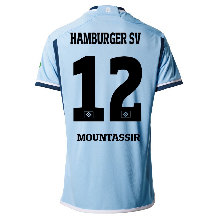 Hombre Camiseta Youssef Mountassir #12 Azul 2ª Equipación 2023/24 La Camisa Argentina