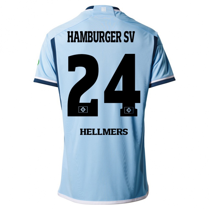 Hombre Camiseta Maximilian Hellmers #24 Azul 2ª Equipación 2023/24 La Camisa Argentina