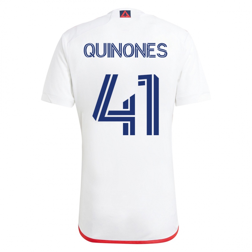 Hombre Camiseta Colby Quiñónes #41 Blanco Rojo 2ª Equipación 2023/24 La Camisa Argentina