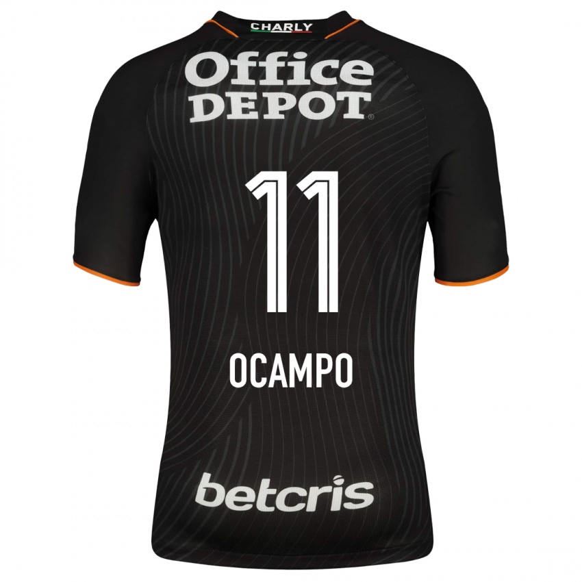 Hombre Camiseta Mónica Ocampo #11 Negro 2ª Equipación 2023/24 La Camisa Argentina