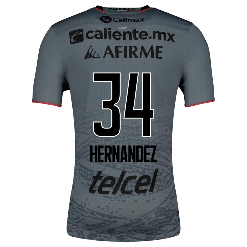 Hombre Camiseta Kimberly Hernandez #34 Gris 2ª Equipación 2023/24 La Camisa Argentina