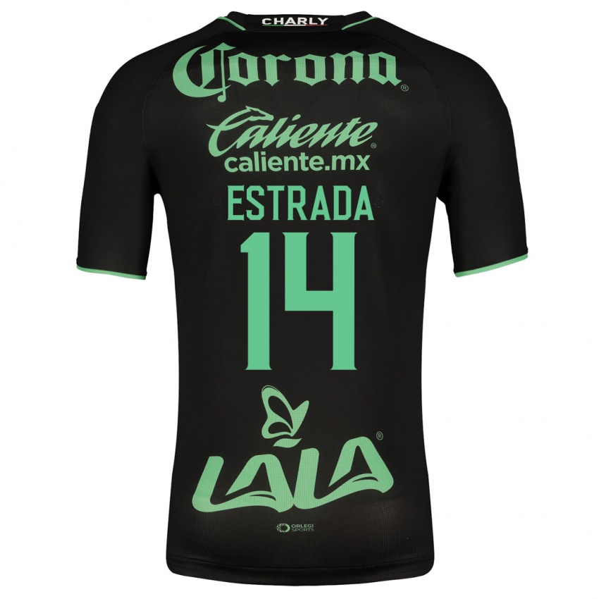 Hombre Camiseta Katia Estrada #14 Negro 2ª Equipación 2023/24 La Camisa Argentina