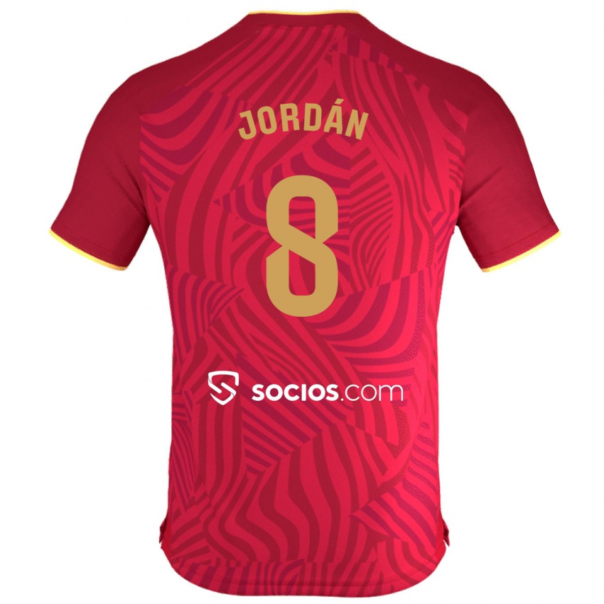 Hombre Camiseta Joan Jordán #8 Rojo 2ª Equipación 2023/24 La Camisa Argentina
