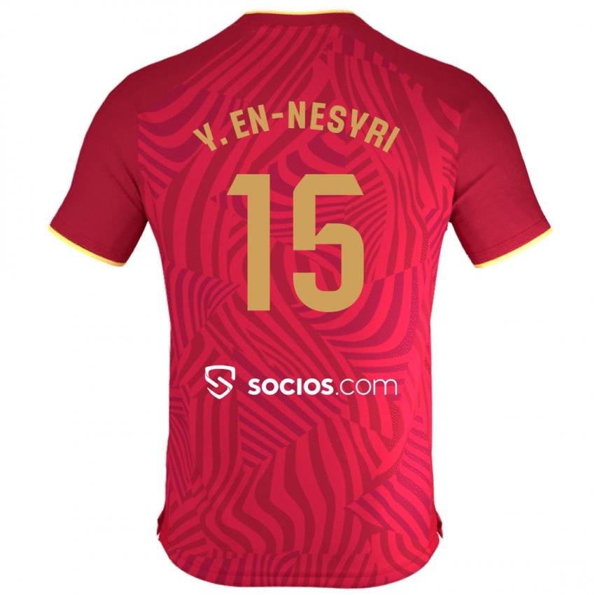 Hombre Camiseta Youssef En-Nesyri #15 Rojo 2ª Equipación 2023/24 La Camisa Argentina