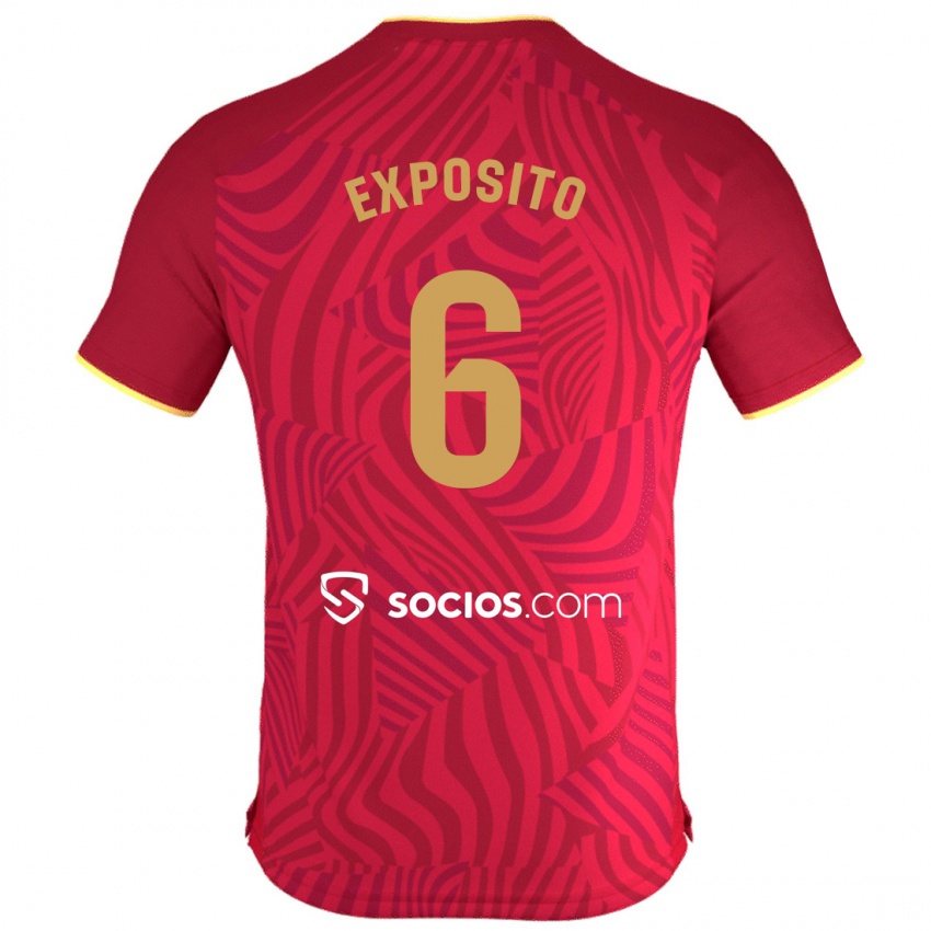 Hombre Camiseta Marcelo Exposito #6 Rojo 2ª Equipación 2023/24 La Camisa Argentina