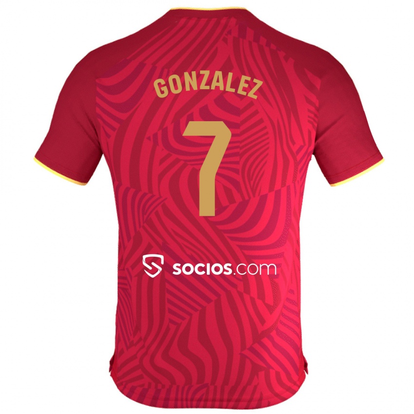 Hombre Camiseta Juan González #7 Rojo 2ª Equipación 2023/24 La Camisa Argentina