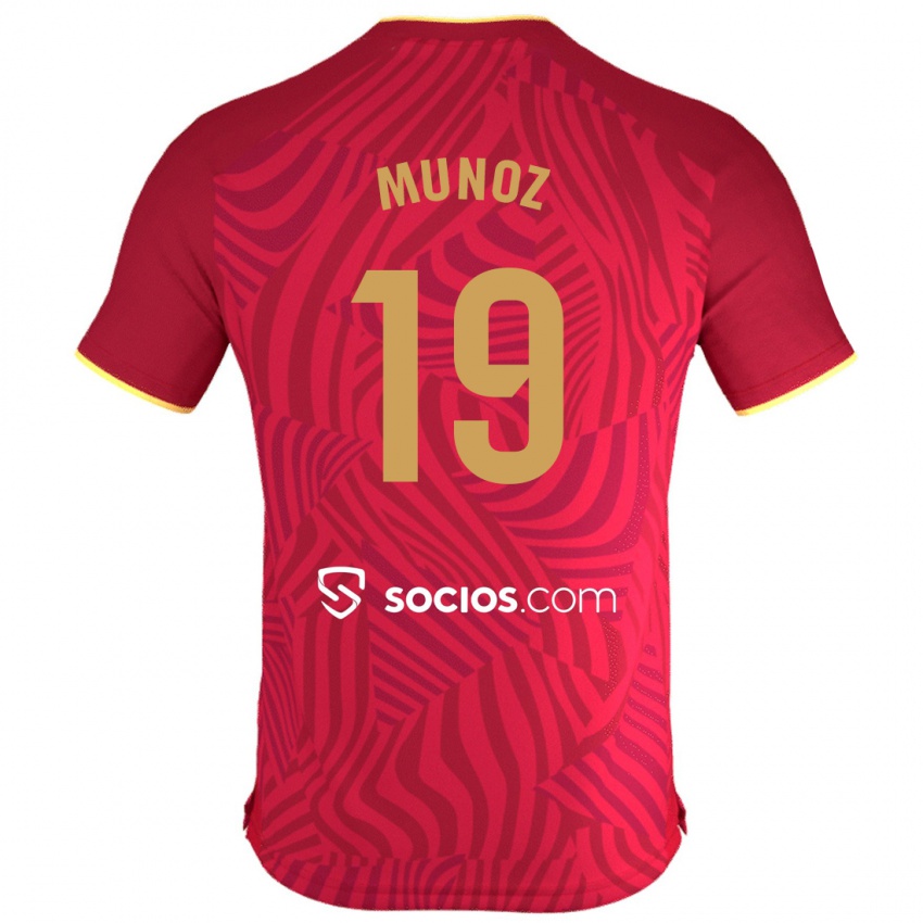 Hombre Camiseta Iker Muñoz #19 Rojo 2ª Equipación 2023/24 La Camisa Argentina