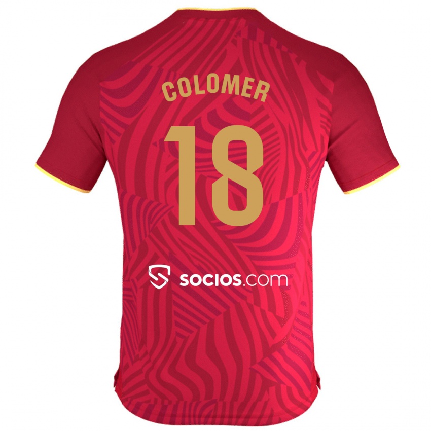 Hombre Camiseta Carlos Colomer #18 Rojo 2ª Equipación 2023/24 La Camisa Argentina