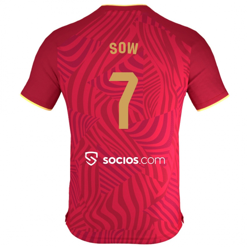 Hombre Camiseta Bakary Sow #7 Rojo 2ª Equipación 2023/24 La Camisa Argentina