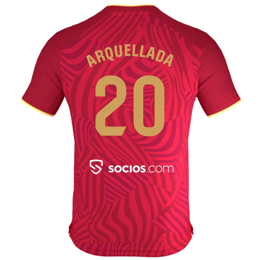 Hombre Camiseta Álvaro Arquellada #20 Rojo 2ª Equipación 2023/24 La Camisa Argentina