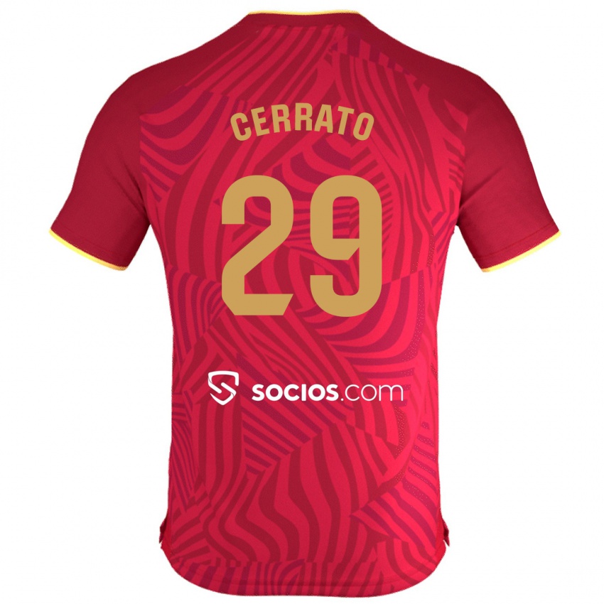Hombre Camiseta Alba Cerrato Izquierdo #29 Rojo 2ª Equipación 2023/24 La Camisa Argentina