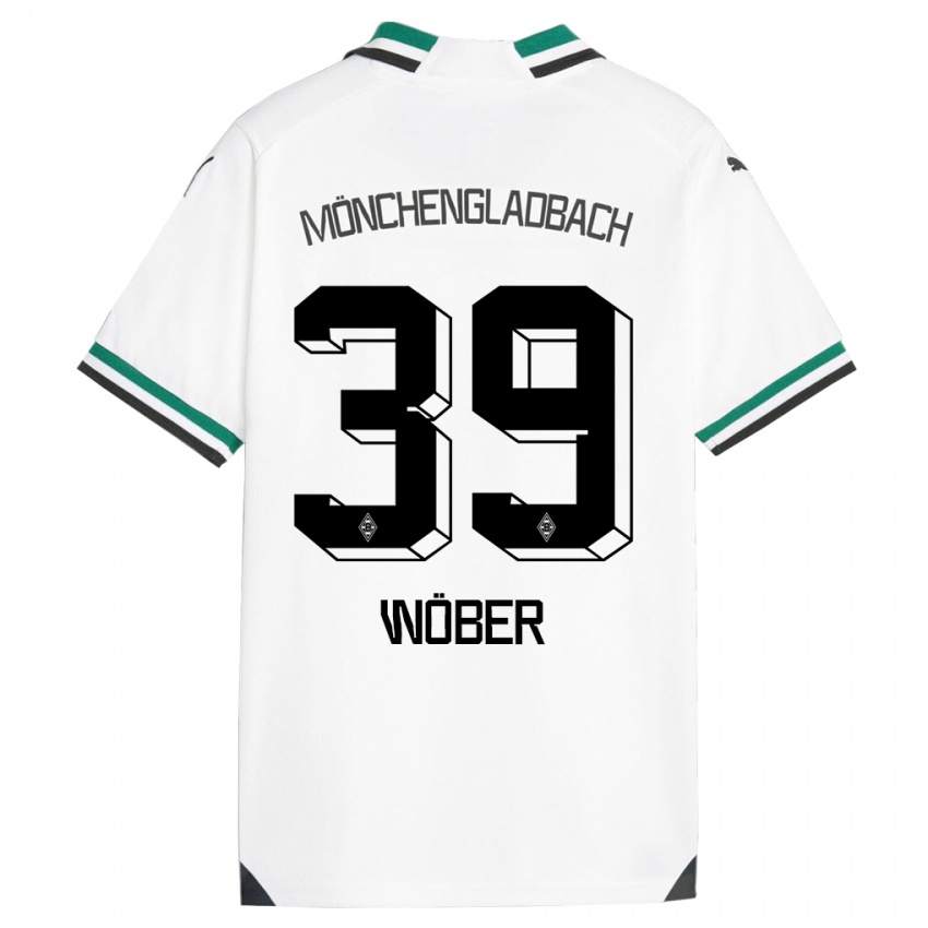 Mujer Camiseta Maximilian Wöber #39 Blanco Verde 1ª Equipación 2023/24 La Camisa Argentina