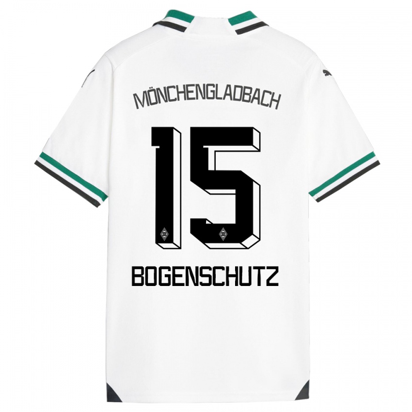 Mujer Camiseta Kerstin Bogenschutz #15 Blanco Verde 1ª Equipación 2023/24 La Camisa Argentina