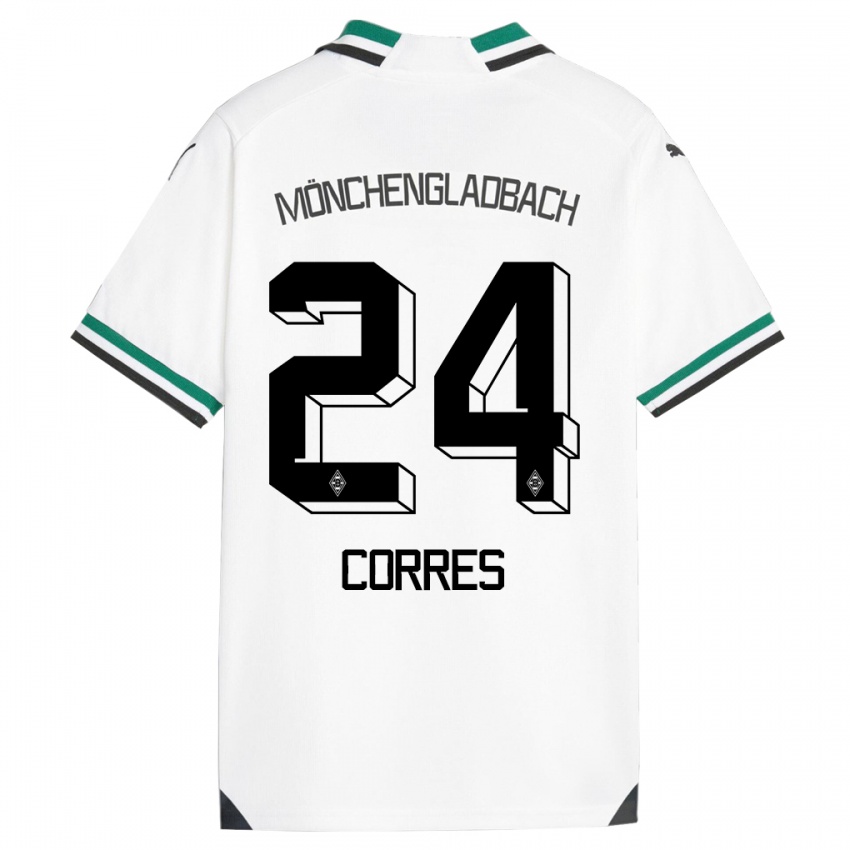 Mujer Camiseta Carolin Corres #24 Blanco Verde 1ª Equipación 2023/24 La Camisa Argentina