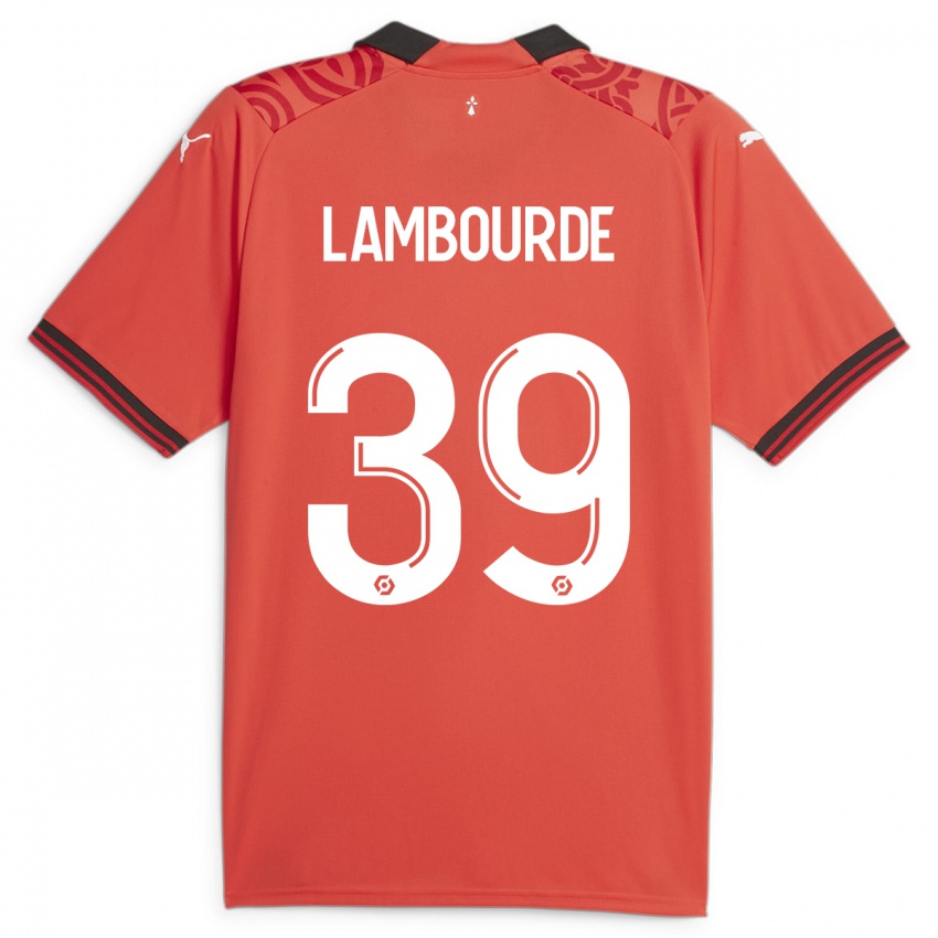 Mujer Camiseta Mathis Lambourde #39 Rojo 1ª Equipación 2023/24 La Camisa Argentina