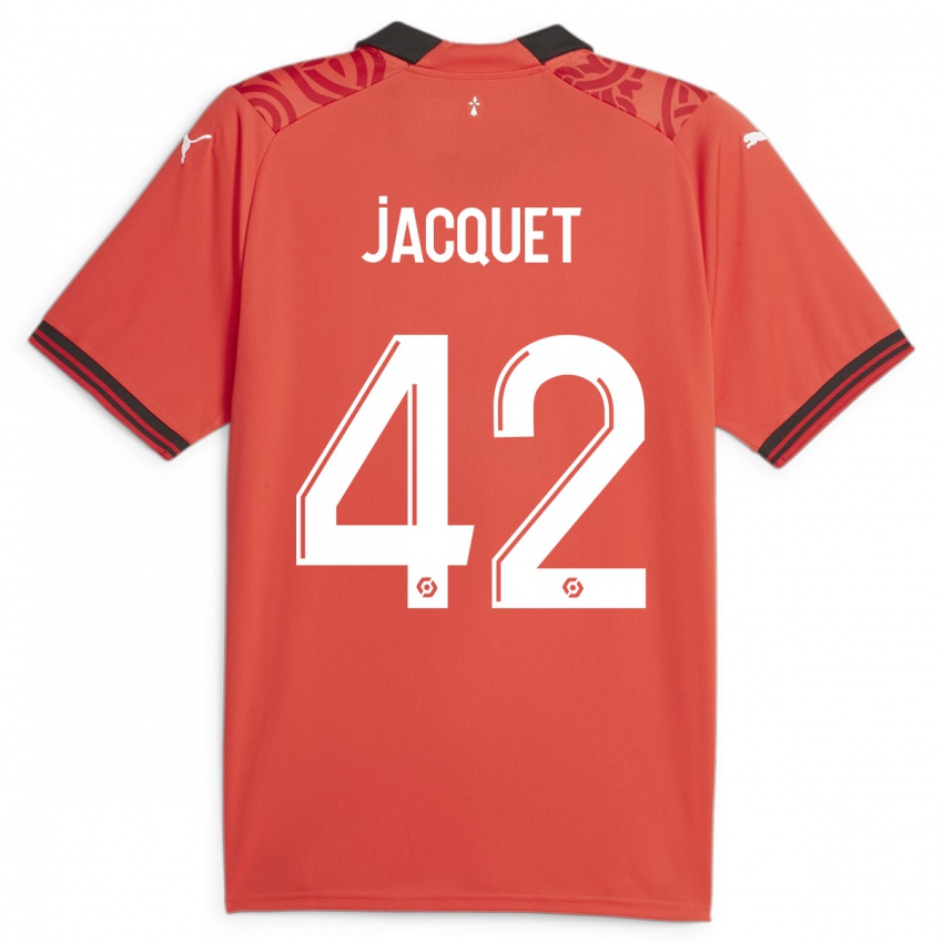 Mujer Camiseta Jérémy Jacquet #42 Rojo 1ª Equipación 2023/24 La Camisa Argentina
