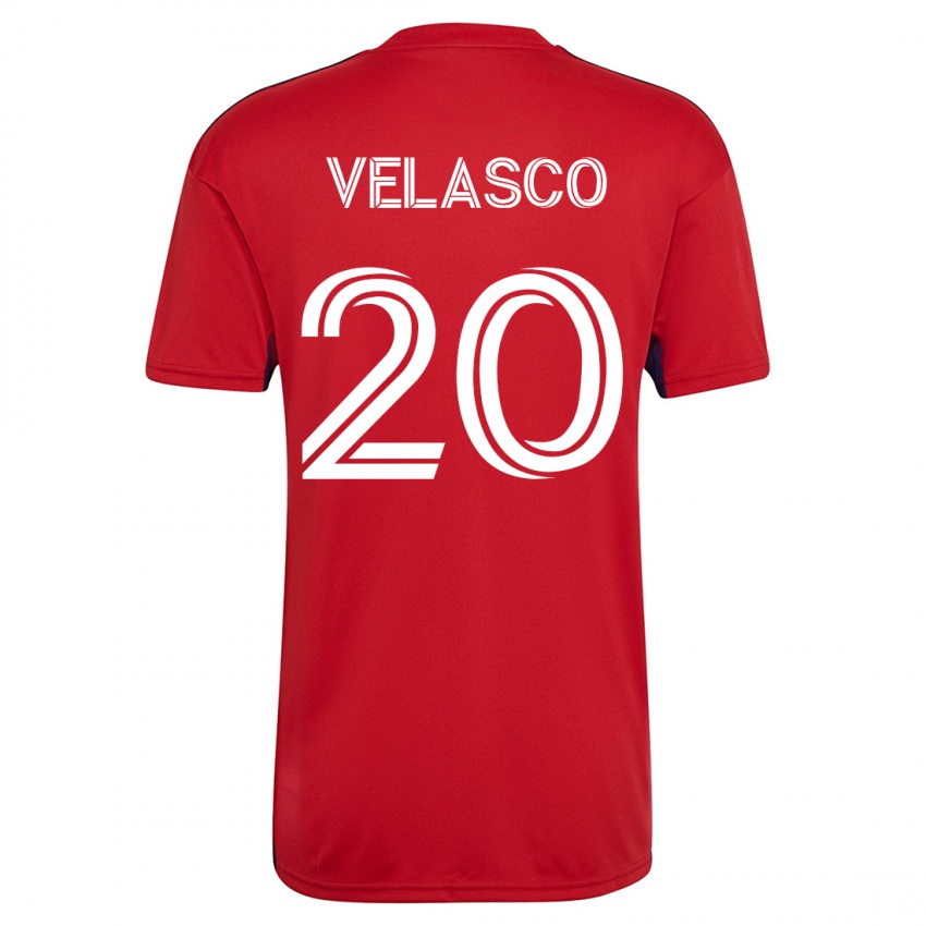 Mujer Camiseta Alan Velasco #20 Rojo 1ª Equipación 2023/24 La Camisa Argentina