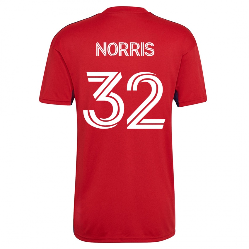 Mujer Camiseta Nolan Norris #32 Rojo 1ª Equipación 2023/24 La Camisa Argentina