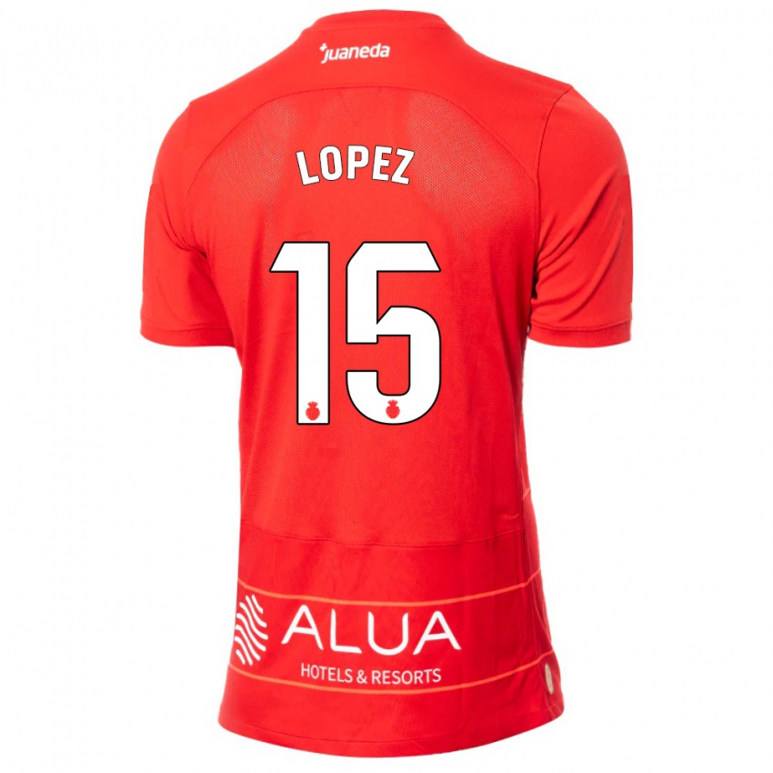 Mujer Camiseta Marc López #15 Rojo 1ª Equipación 2023/24 La Camisa Argentina