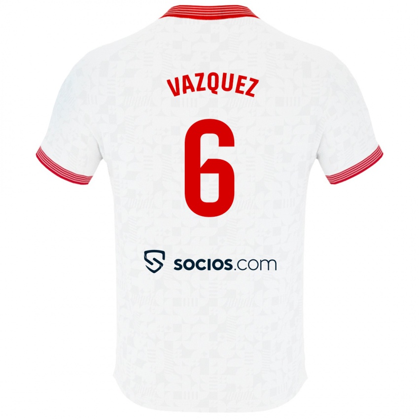 Mujer Camiseta Manolo Vazquez #6 Blanco 1ª Equipación 2023/24 La Camisa Argentina