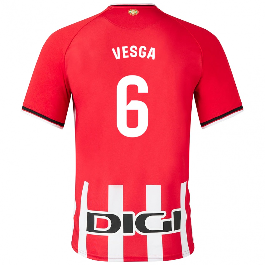 Mujer Camiseta Mikel Vesga #6 Rojo 1ª Equipación 2023/24 La Camisa Argentina