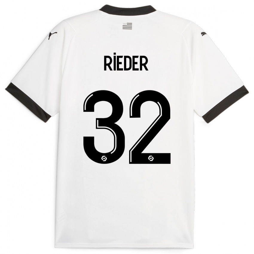 Mujer Camiseta Fabian Rieder #32 Blanco 2ª Equipación 2023/24 La Camisa Argentina