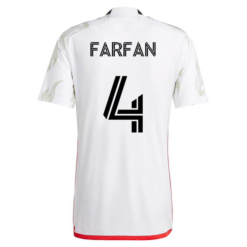 Mujer Camiseta Marco Farfán #4 Blanco 2ª Equipación 2023/24 La Camisa Argentina