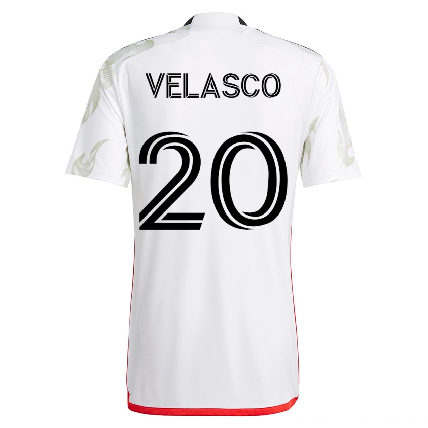 Mujer Camiseta Alan Velasco #20 Blanco 2ª Equipación 2023/24 La Camisa Argentina