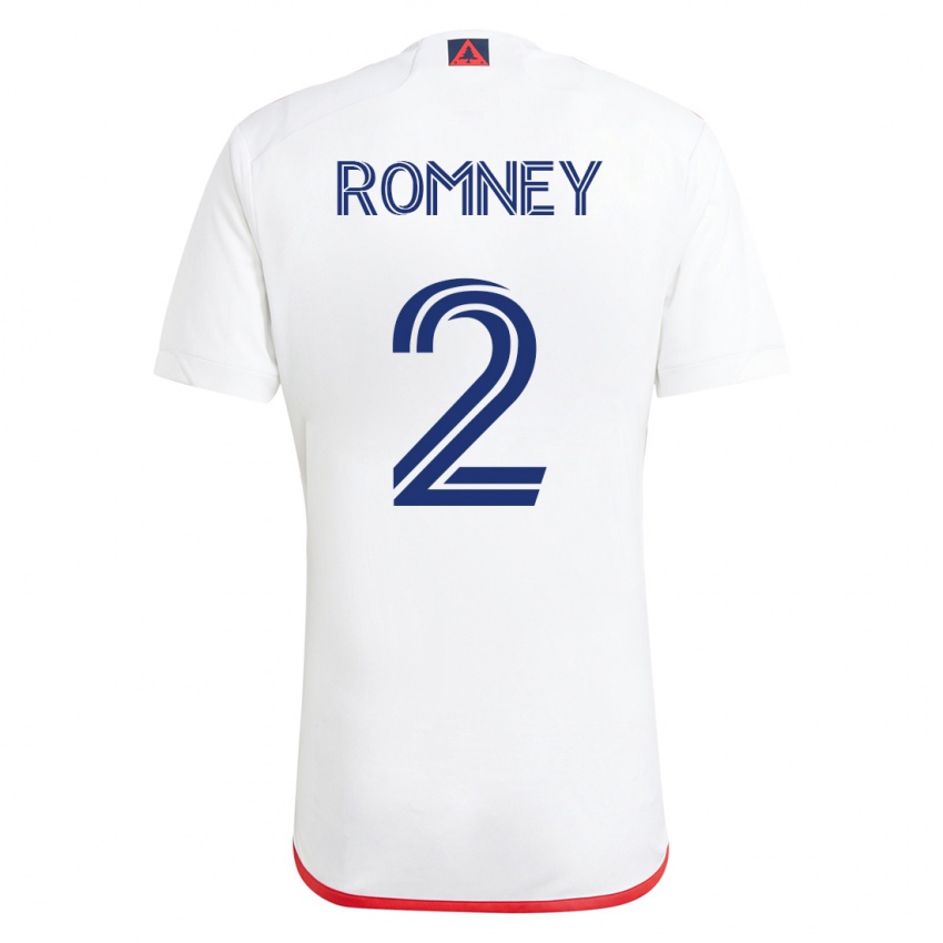 Mujer Camiseta Dave Romney #2 Blanco Rojo 2ª Equipación 2023/24 La Camisa Argentina